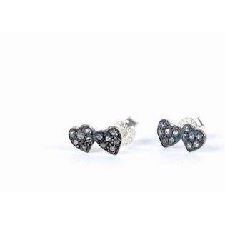Mini dobbelt hjerte ørestikker fra BeChristensenrose cut diamanter